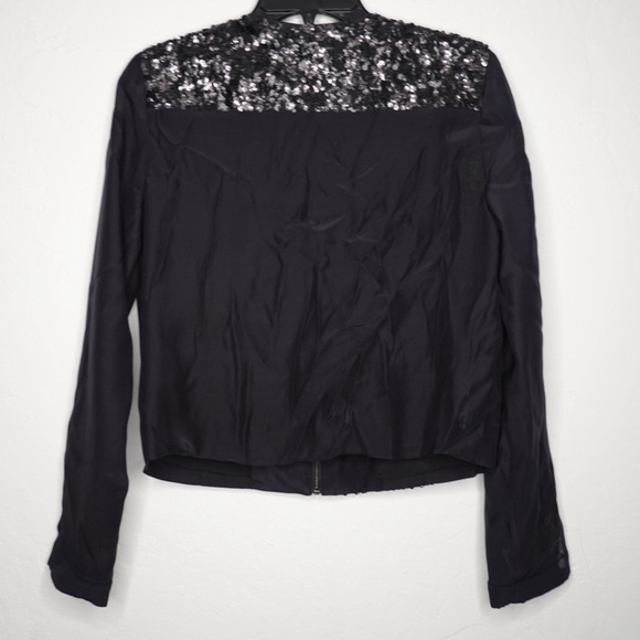 Magaschoni New York Black Sequin Silk Jacket – Size 2 - Picture 10 of 15